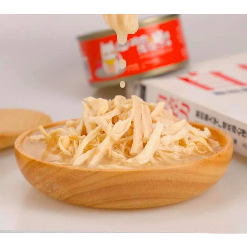 Pate cho mèo Meomeoda (Poroca) - 12 lon - thịt gà xé, nhiều nước sốt