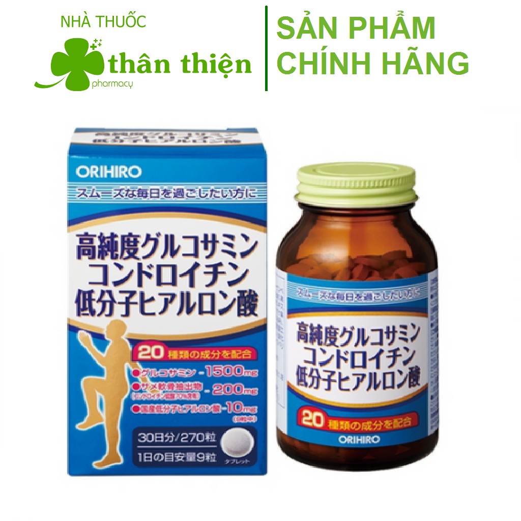 Glucosamine và Chondroitin Orihiro 270 viên - Giúp bổ xương khớp, giảm đau do thoái hóa