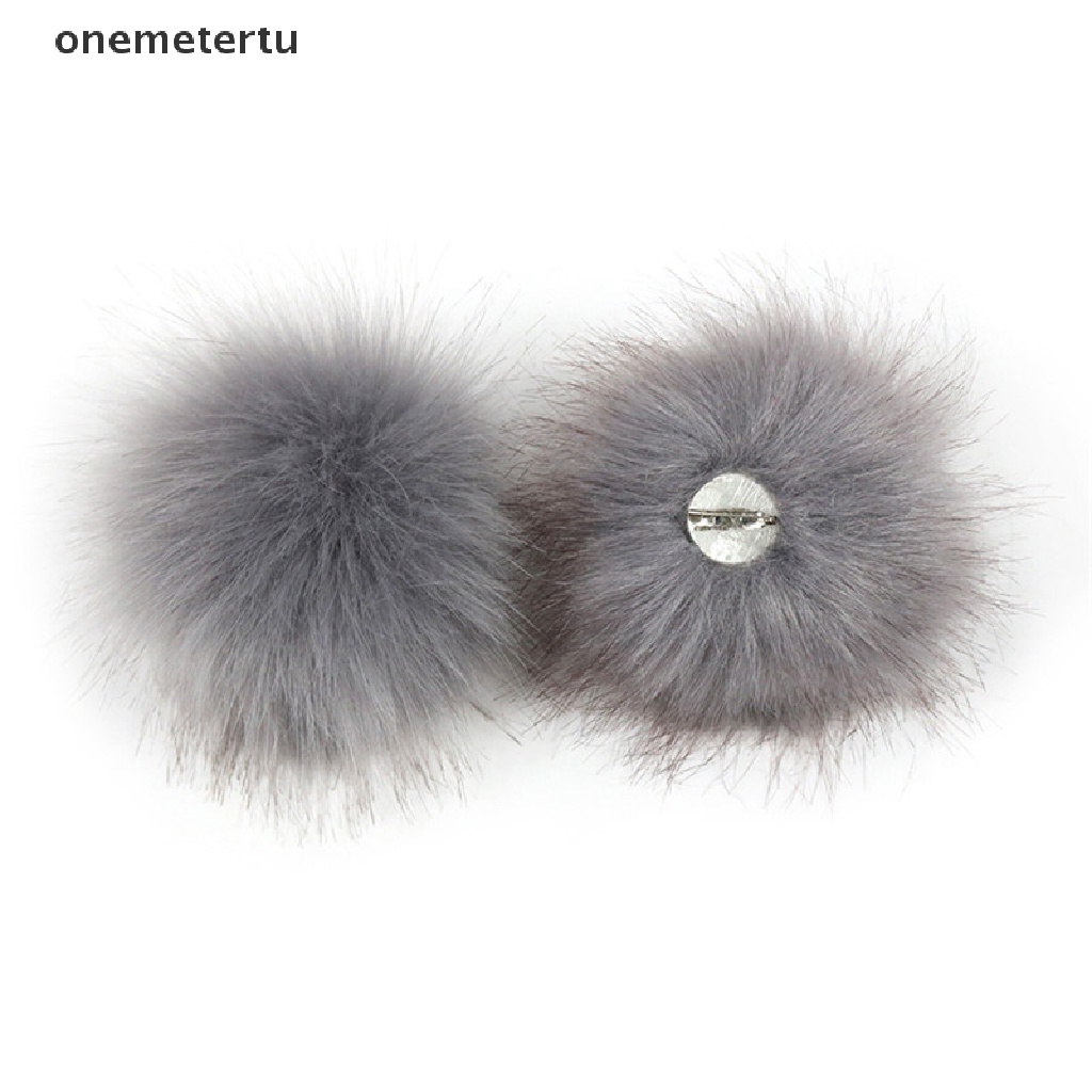 Mũ Lông Cáo Giả Kèm Quả Cầu Bông Có Thể Tháo Rời