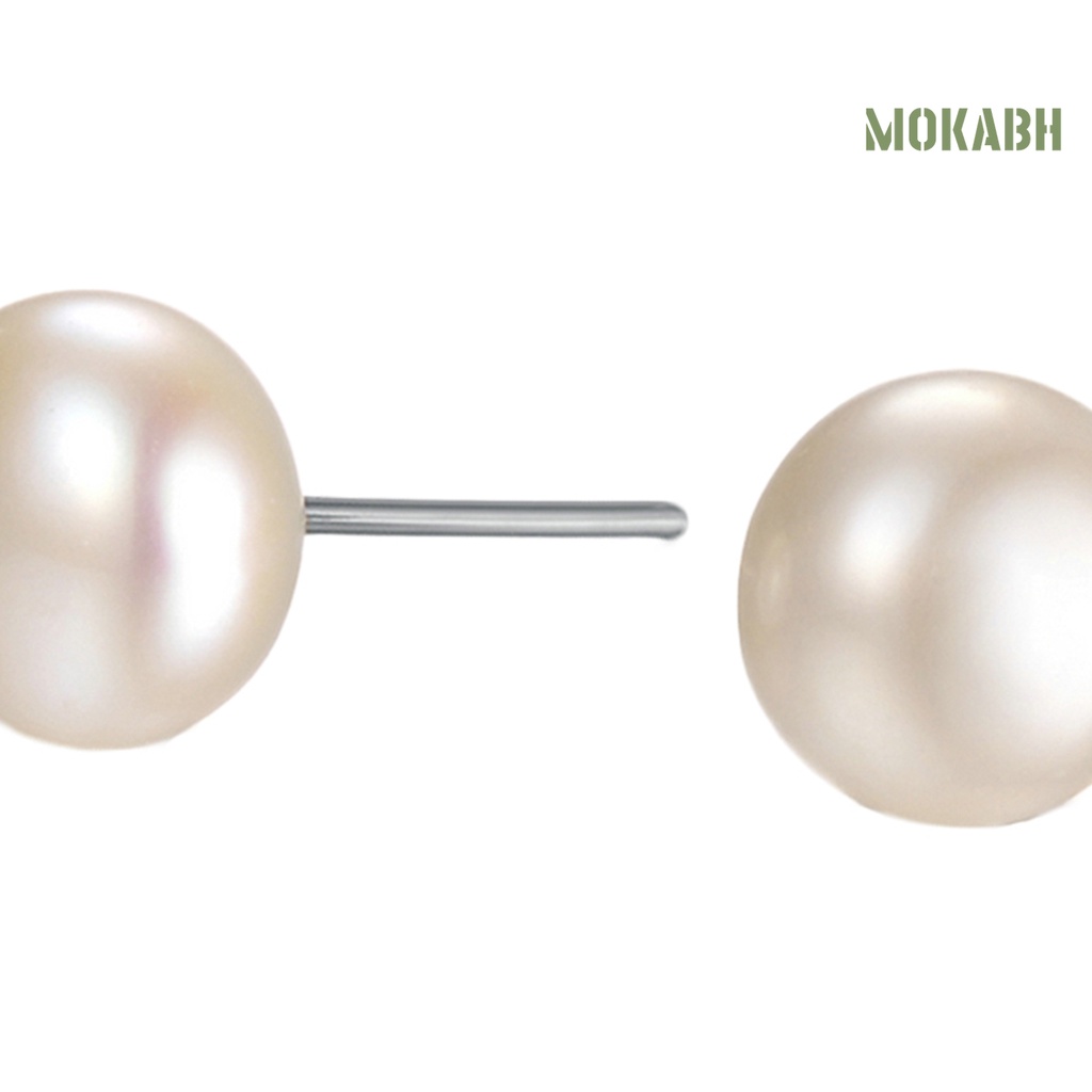 Bông Tai Tròn Đính Ngọc Trai Nhân Tạo Đơn Giản Thời Trang Dành Cho Nữ