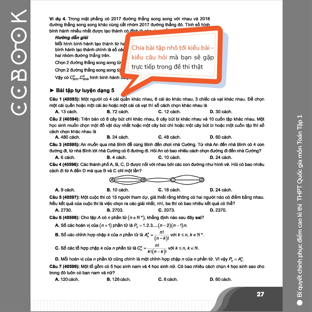 Sách - Bí quyết chinh phục điểm cao kì thi THPT Quốc gia môn Toán Tập 1 - Ôn thi đại học - Chính hãng CCbook