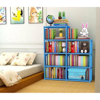 Giá để sách báo nhiều ngăn giá rẻ, Kệ đựng sách lắp ghép 2 buồng 7 ngăn