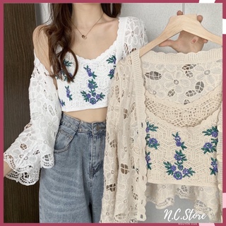 Set áo ren lưới thêu hoa cao cấp