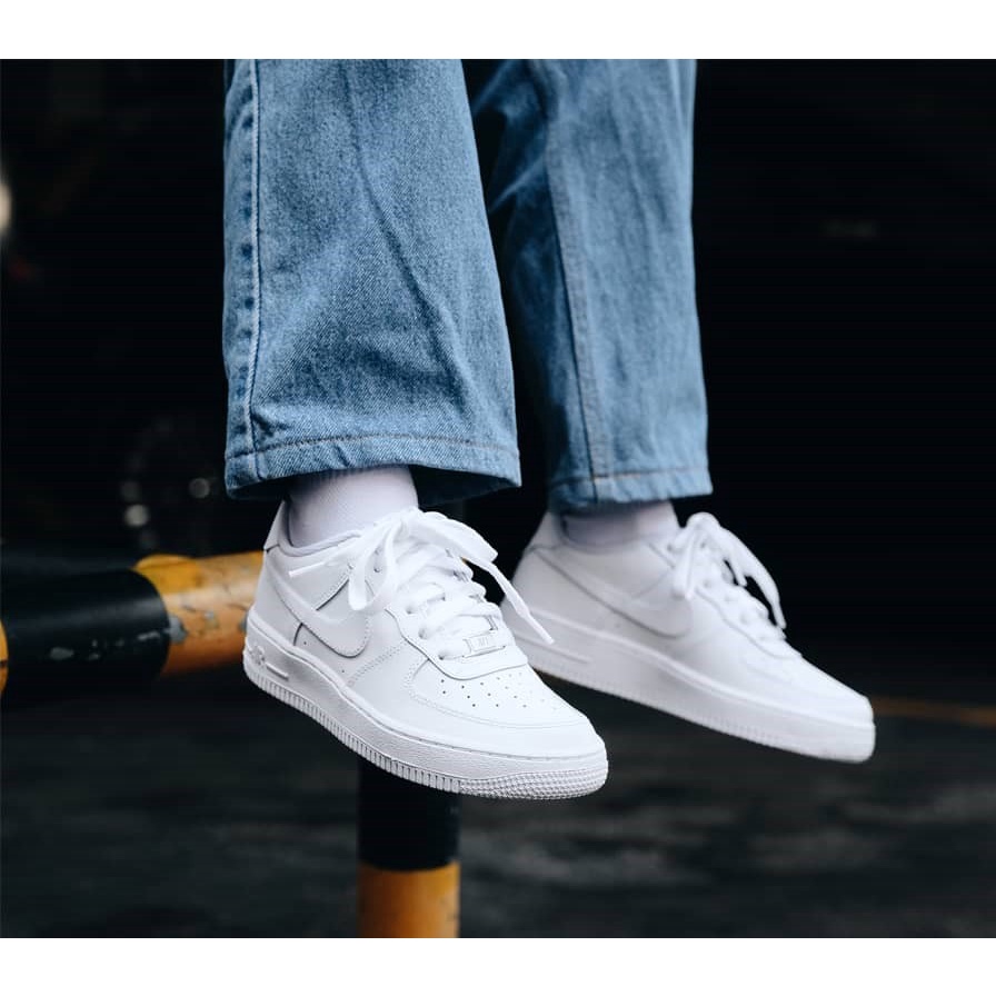 GIÀY THỂ THAO CHÍNH HÃNG NIKE_AIR FORCE 1 LOW ALL WHITE GS 13494