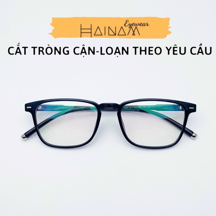 Gọng kính cận vuông nam nữ Hainam Eyewear chất liệu nhựa dẻo phụ kiện thời trang 213