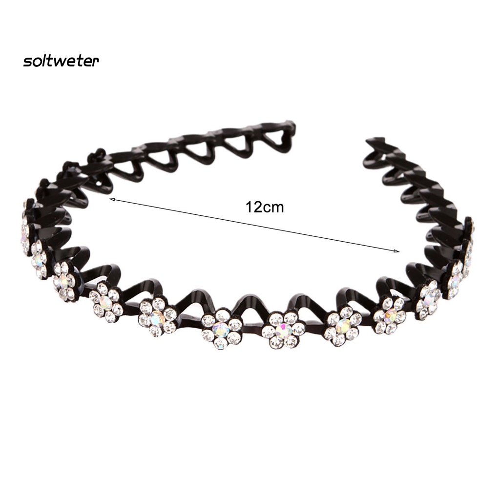 Băng Đô Cài Tóc Đính Đá Lấp Lánh Chống Trượt Thời Trang Cho Nữ