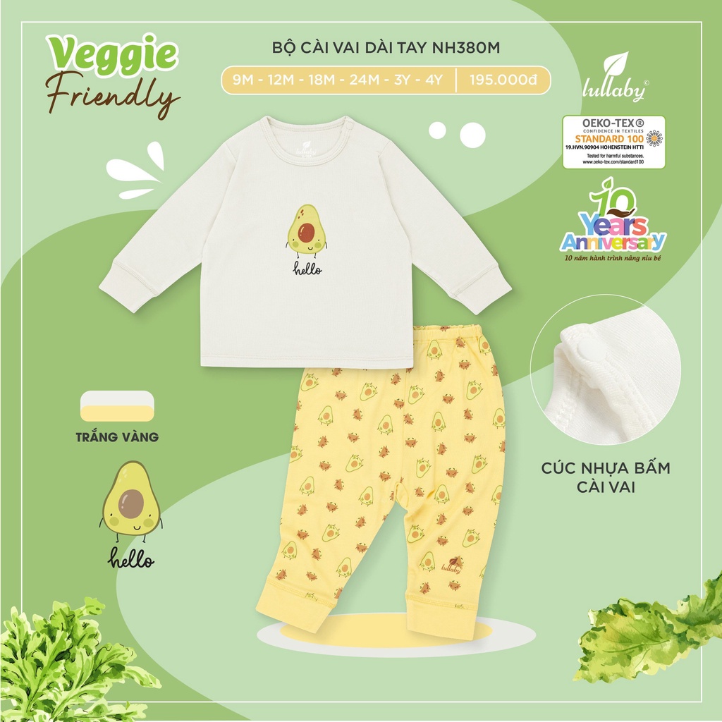 Bộ dài tay Petit cài vai dài tay bé trai / bé gái NH380M