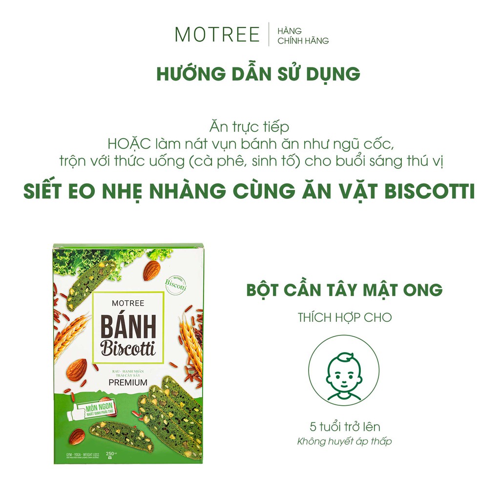 Bánh ăn kiêng giảm cân BISCOTTI cao cấp MOTREE - 250gr