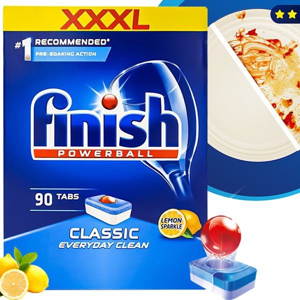 Viên rửa bát Finish Classic 100 viên hương chanh - dành cho máy rửa chén bát