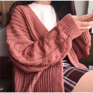 Áo khoắc len vặn thừng