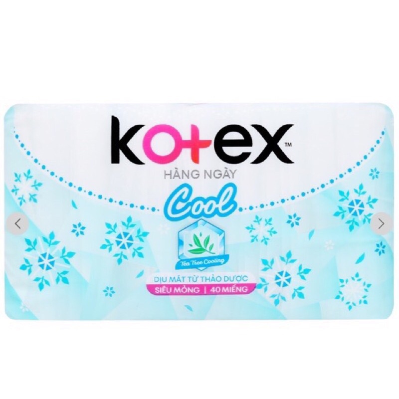 BĂNG VỆ SINH KOTEX HÀNG NGÀY COOL MÁT LẠNH 40m 20m dài 15cm