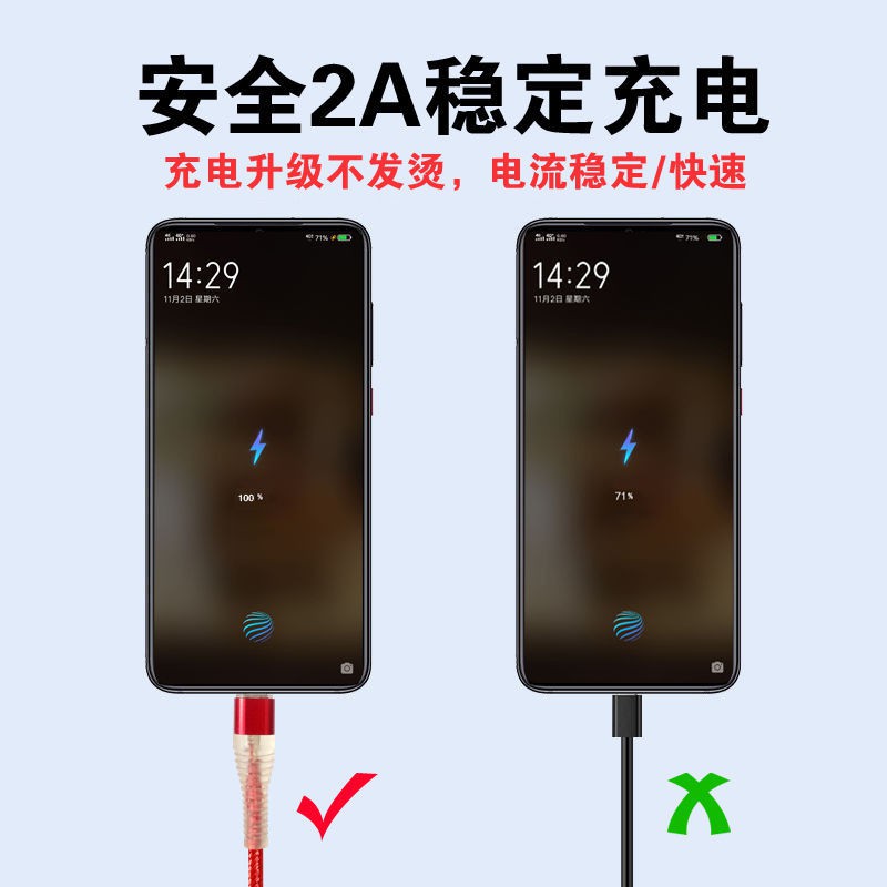 Dây Cáp Sạc Truyền Dữ Liệu Có Đèn Dạ Quang Độc Đáo Cho Huawei Vivo Xiaomi Android