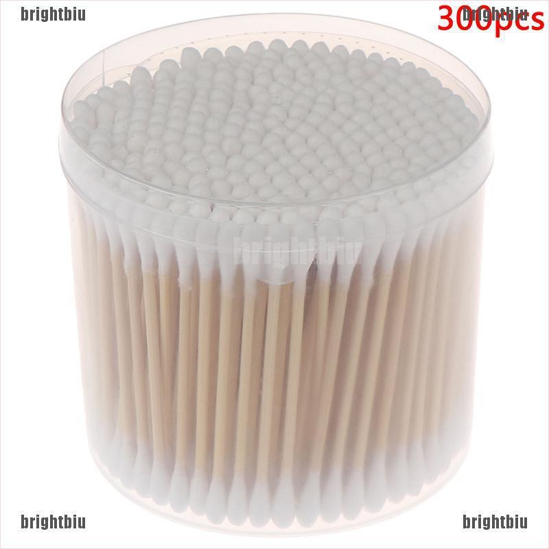 BIU 300 pcs New Disposable Cotton Swab Applicator Q-tip Swabs Bamboo Handle Sturdy[VN]