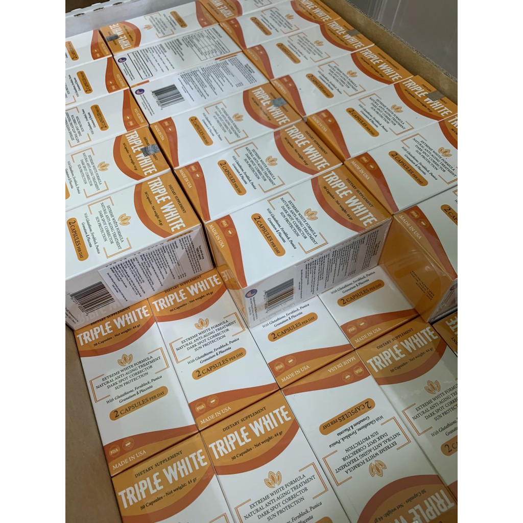 [HÀNG NHẬP KHẨU] Viên Uống Trắng Da Chống Nắng Giảm Thâm Sạm Nám Chống Lão Hoá TRIPLE WHITE Hộp 50 Viên | BigBuy360 - bigbuy360.vn
