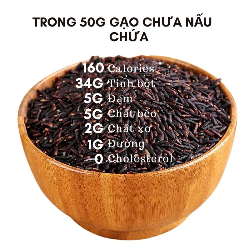 Gạo lứt đen dẻo Điện Biên giảm cân túi 1KG hút chân không