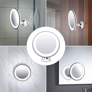 10X Magnifying Makeup Mirror with LED Light Suction Cup 360° Rotating