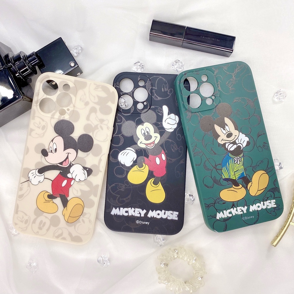 Ốp Lưng Case IPhone Dẻo Mickey Viền Vuông Không Ngả Màu Chống Trầy Xước Cho IPhone 6/6s đến 12promax