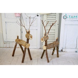 [NOEL-GIÁNG SINH-CÓ HỎA TỐC] Mô hình con tuần lộc trang trí Noel bằng gỗ số 33 cao 70cm