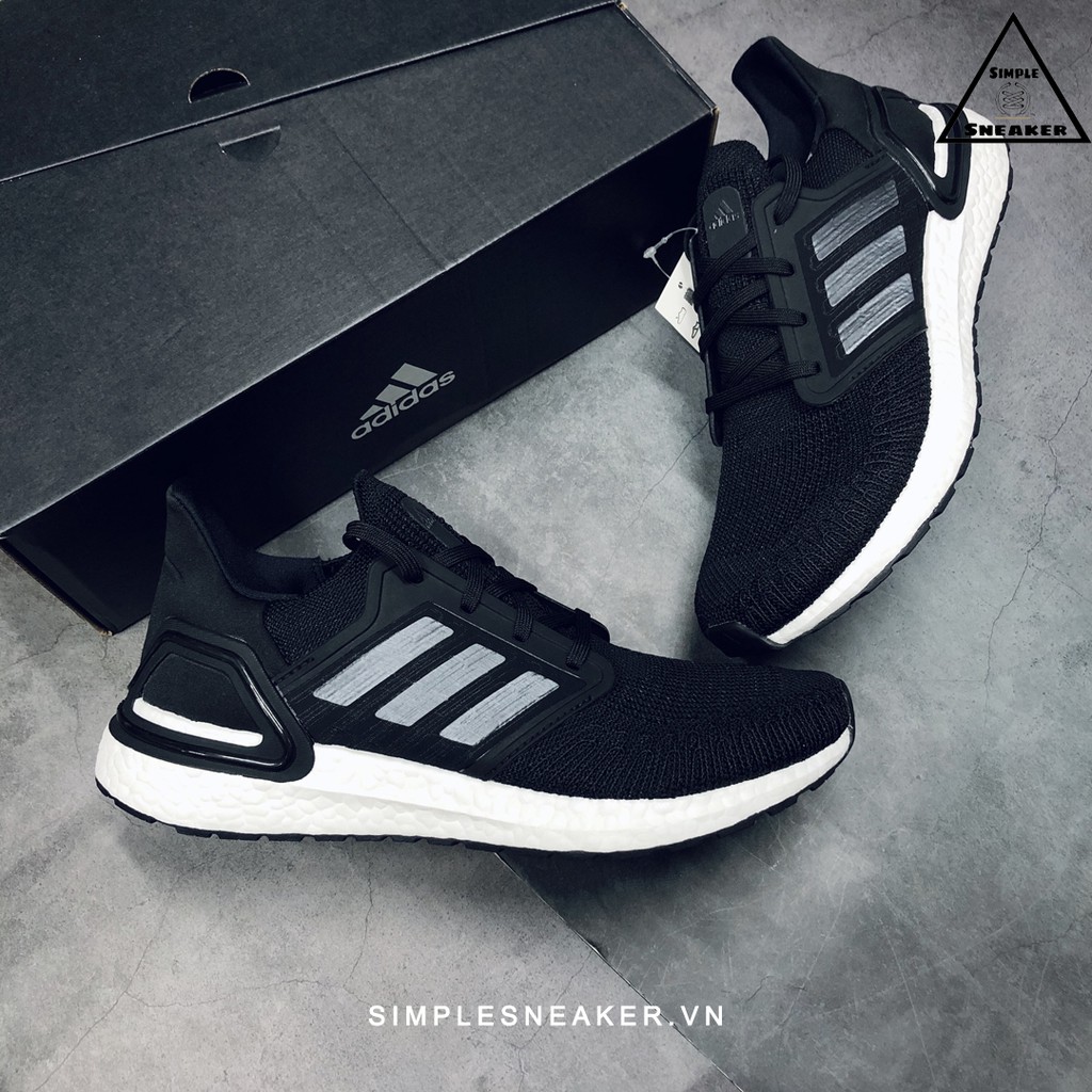 Giày Ultraboost Running Auth 💙FREESHIP💙 Giày Adidas Ultra Boost - Adidas Ultraboost 20 Core Black Chính Hãng