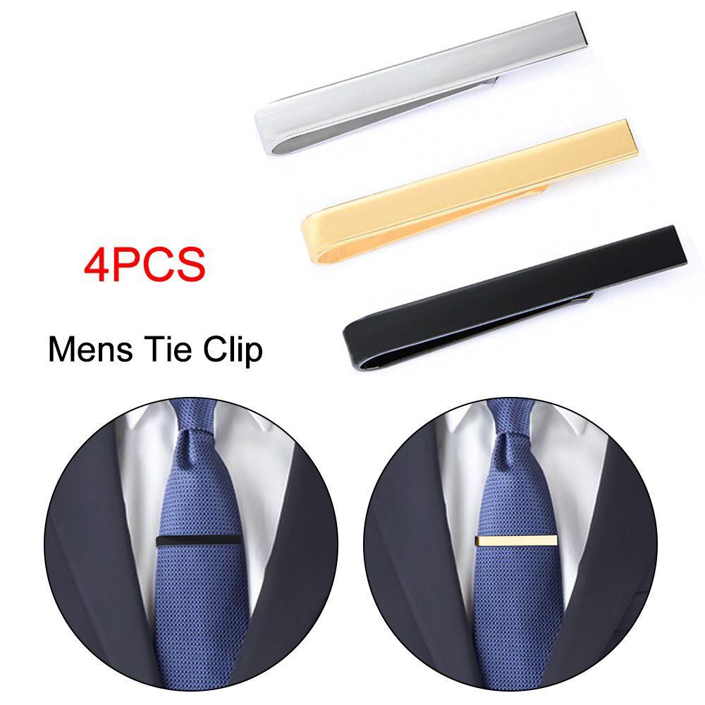 Bộ 4 Kẹp Cà Vạt Kim Loại Mới