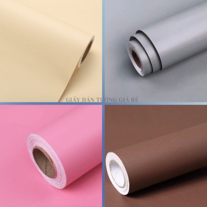 1M GIẤY DÁN TƯỜNG 1 MÀU TRƠN PASTER KHỔ 45CM CÓ KEO SẴN