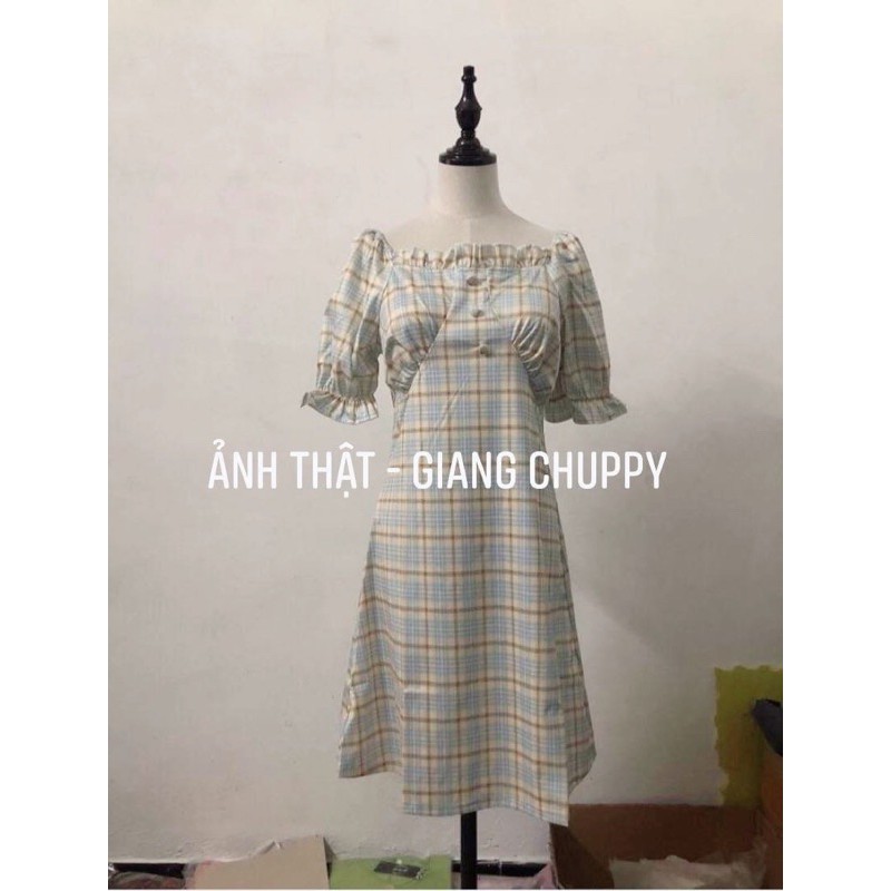 [Hàng ord] - Váy caro xanh/ tím (Ảnh thật + bảng size ở cuối) | BigBuy360 - bigbuy360.vn