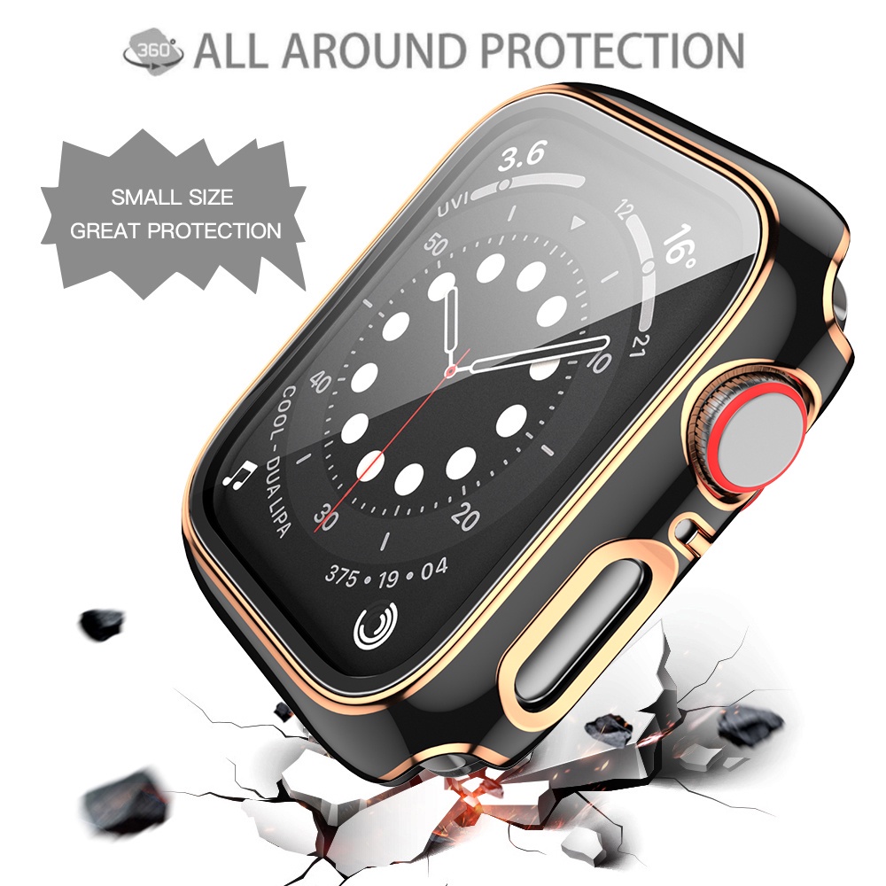 Ốp kính cường lực PC cứng bảo vệ màn hình đồng hồ Apple Watch Iwatch Series 1 2 3 4 5 6 SE 38mm 40mm 42mm 44mm