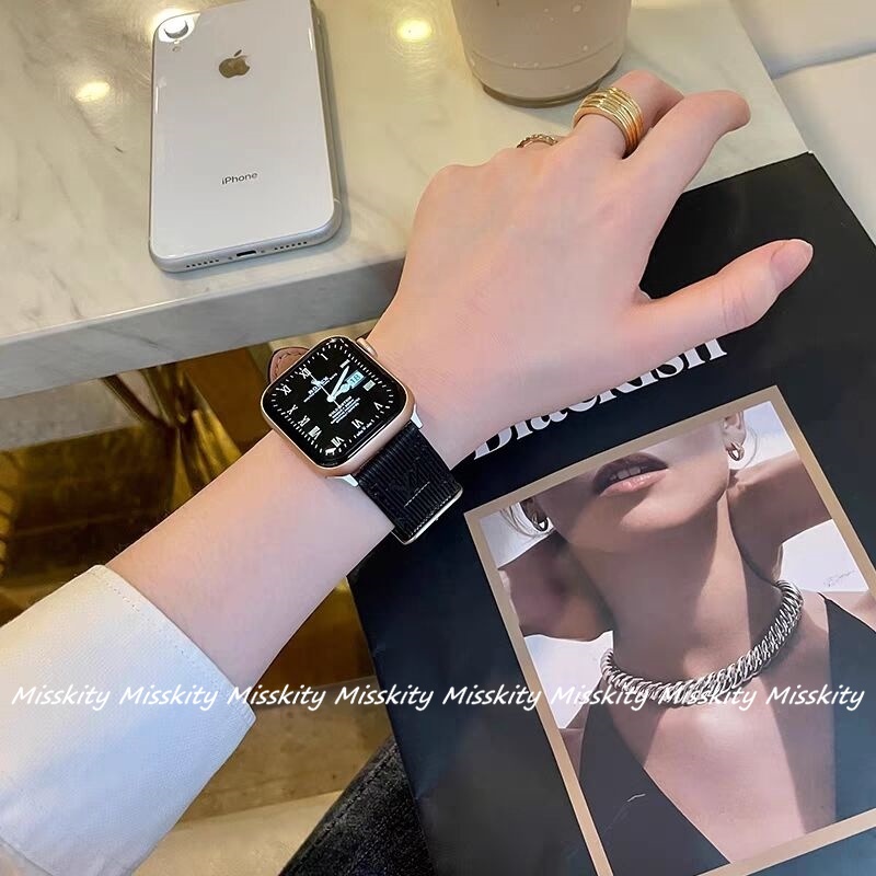 Dây Đeo Bằng Da Sang Trọng Cho Đồng Hồ Thông Minh iWatch Series 7 6 SE 5 4 3 2 40mm 44mm 38mm 42mm