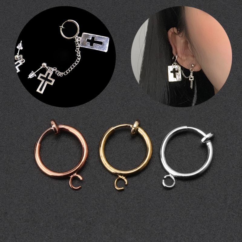 Set 10 Khuyên Tai Tròn 13mm Màu Vàng / Bạc Đơn Giản