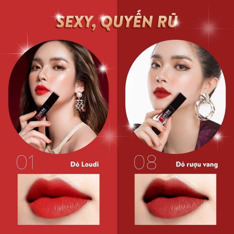 SON KEM LOUDI_ĐỎ LOUDI_SON 8 MÀU