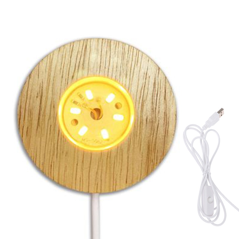 Đế Đèn LED Tròn Nhiều Màu Sắc Dùng Cho Nghệ Thuật Thủy Tinh 3D