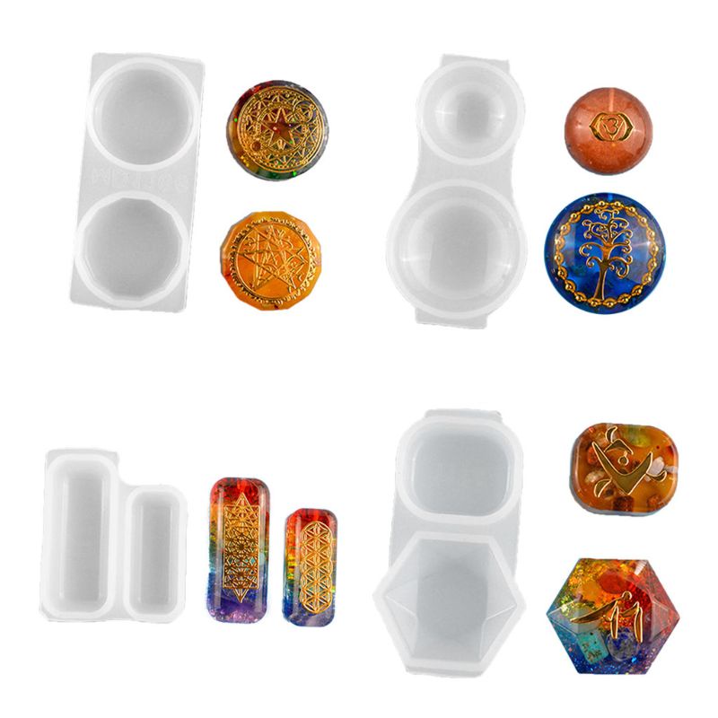 Khuôn Làm Mặt Dây Chuyền Bằng Nhựa Resin Hình Vuông / Tròn