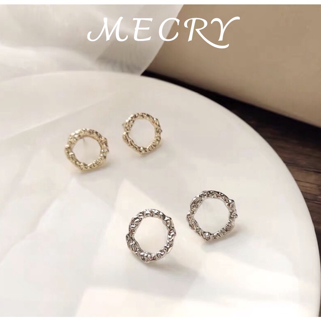 Khuyên tai bông tai vòng tròn Hàn Quốc Mecry Accessories