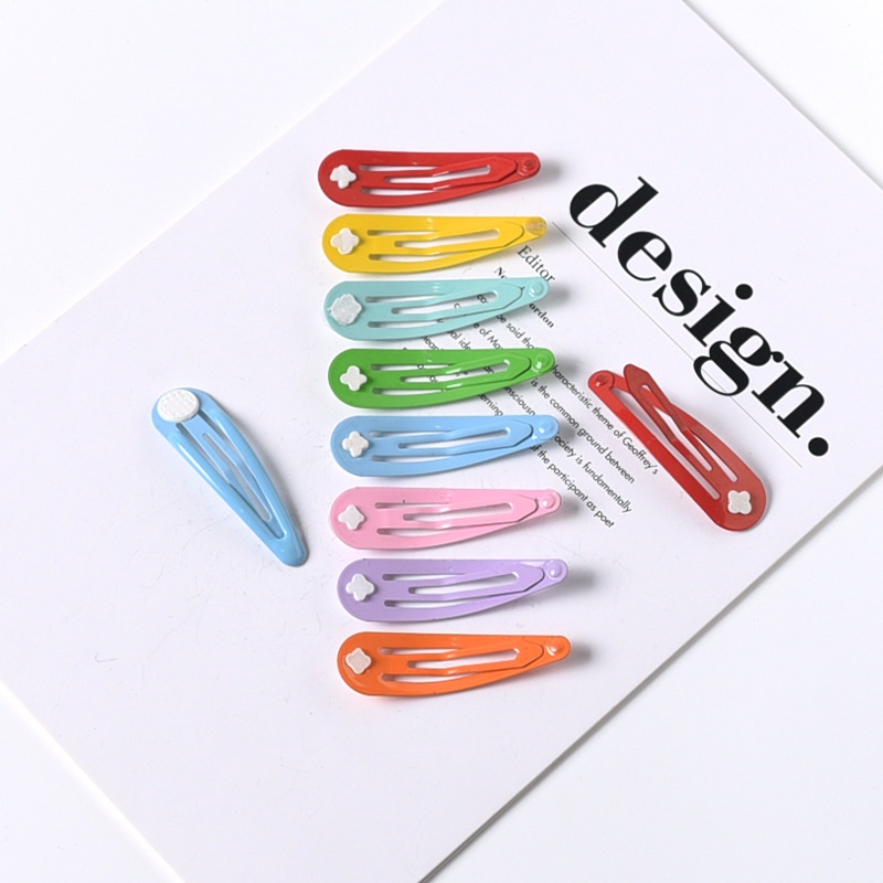 Kẹp Tóc Kim Loại Hình Giọt Nước Màu Sắc Cổ Điển 5cm Cho Bé Gái