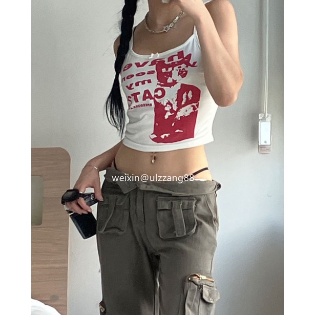 QKOOLE  Áo Croptop Sát Nách Thời Trang Vintage Hàn Quốc Cho Nữ