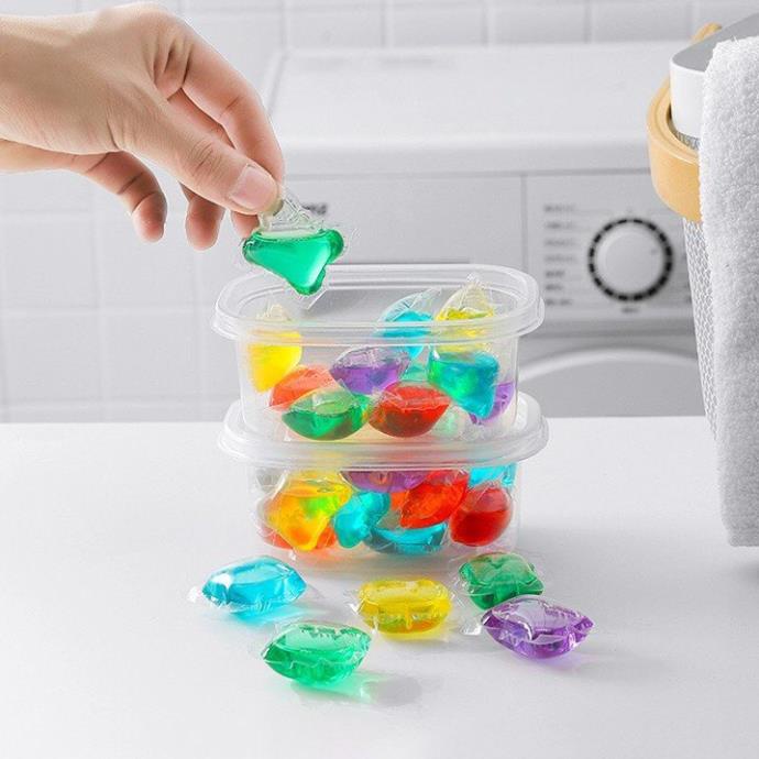 Hộp 30 Viên Giặt Xả Quần Áo, Không Dính Tay, Không Hại Da Tay