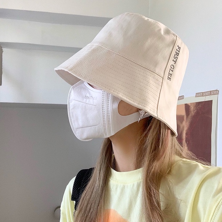 Nón Bucket In Chữ Phong Cách Hàn Quốc Cổ Điển Dễ Phối Đồ Cho Nữ