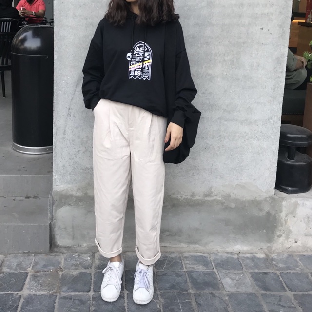 Quần suông thô kaki