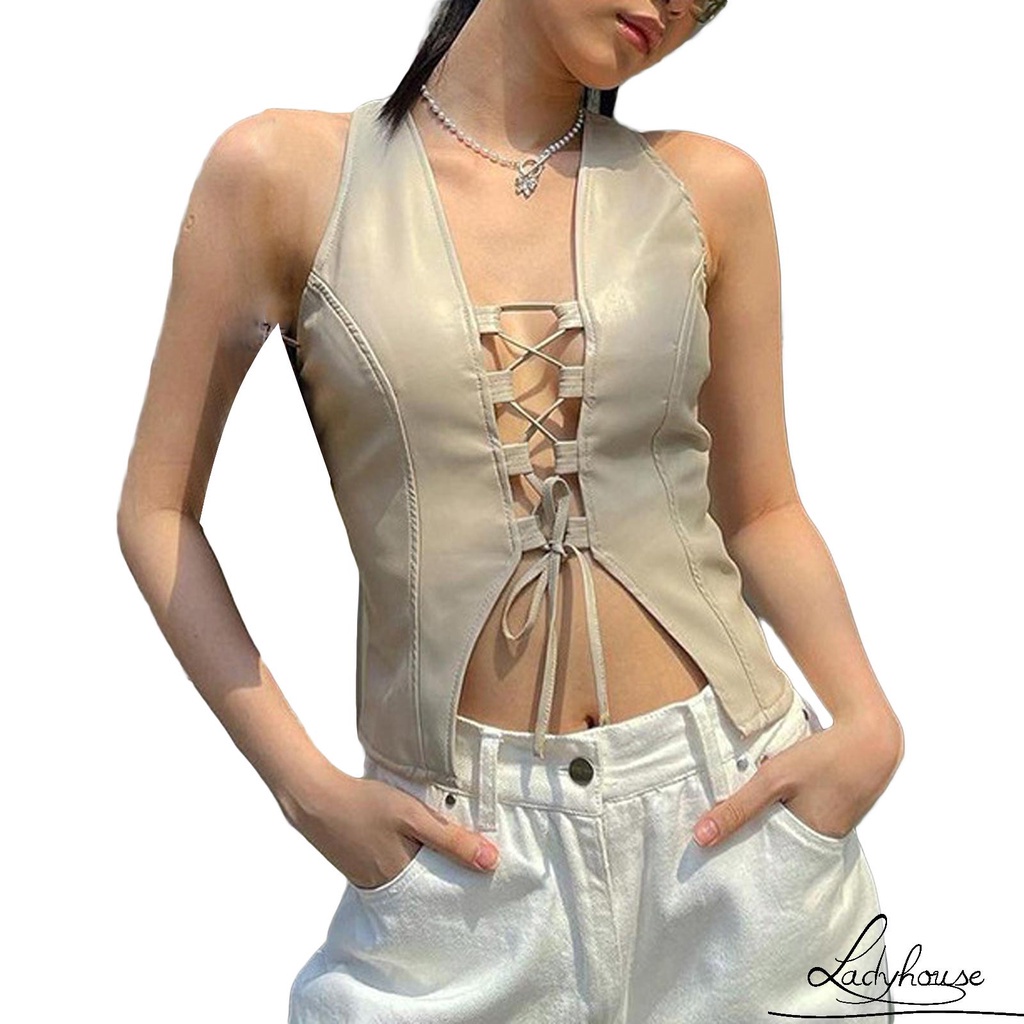 Áo Croptop Không Tay Màu Sắc Đơn Giản Thời Trang Mùa Hè Cho Nữ