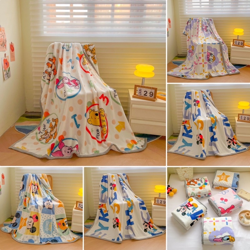 Chăn tuyết sữa mềm mịn ấm áp cho bé đi học,mền văn phòng tặng kèm túi sách