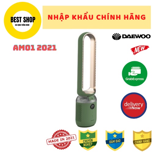 💥GIÁ SỐC💥 Quạt không cánh Daewoo AM01 | V8 2021 mát tự nhiên,nhiệt độ phòng,phun sương bù ẩm NEW 100% chính hãng