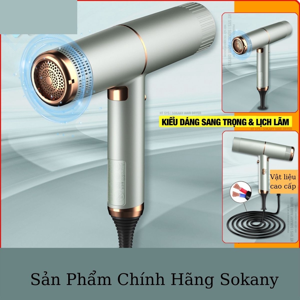 Máy Sấy Tóc Công Suất Lớn 2 Chiều Chính Hãng Sokany Bảo Hành 12 Tháng Đổi Mới