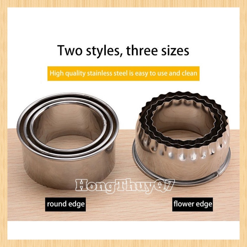 Khuôn tròn, viền hoa cắt bánh quy /13.23/- HongThuyQ7