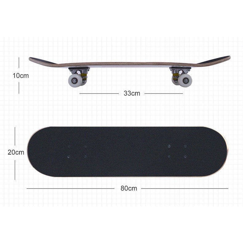 Ván trượt thể thao trẻ em dài skateboard long board cao cấp tải trọng 100kg mặt nhám đá kim cương