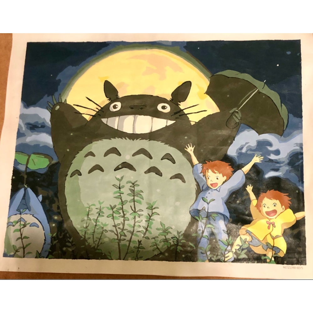 Bộ tranh sơn dầu 40*50cm tự làm họa tiết hoạt hình Miyazaki Hayao