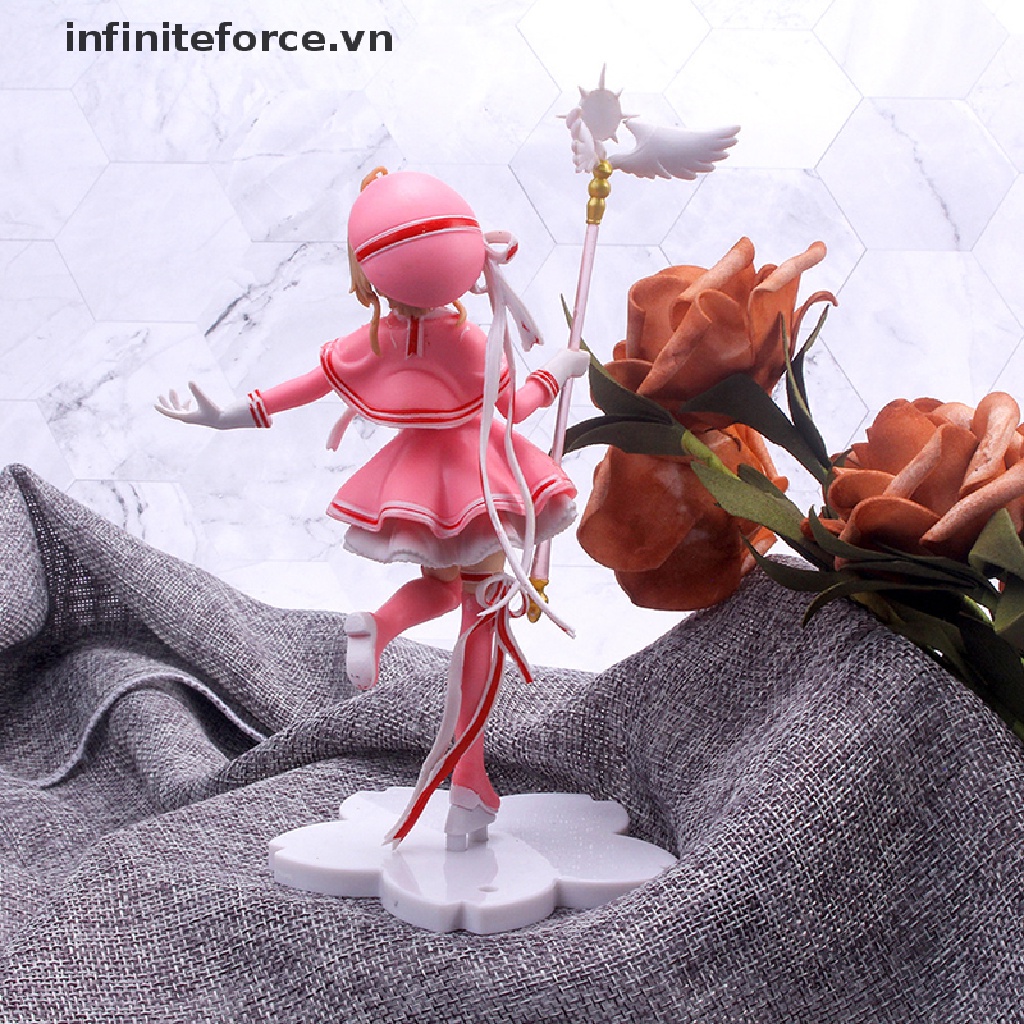 Mô Hình Nhân Vật Anime Thủ Lĩnh Thẻ Bài SAKURA Màu Hồng Dễ Thương Dùng Trang Trí Bánh Kem