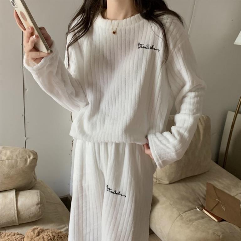 Bộ Đồ Ngủ Lông Tăm Cradin FreeSize , Bộ Nỉ Bông Tăm Giữ Nhiệt Mặc Nhà Siêu Ấm