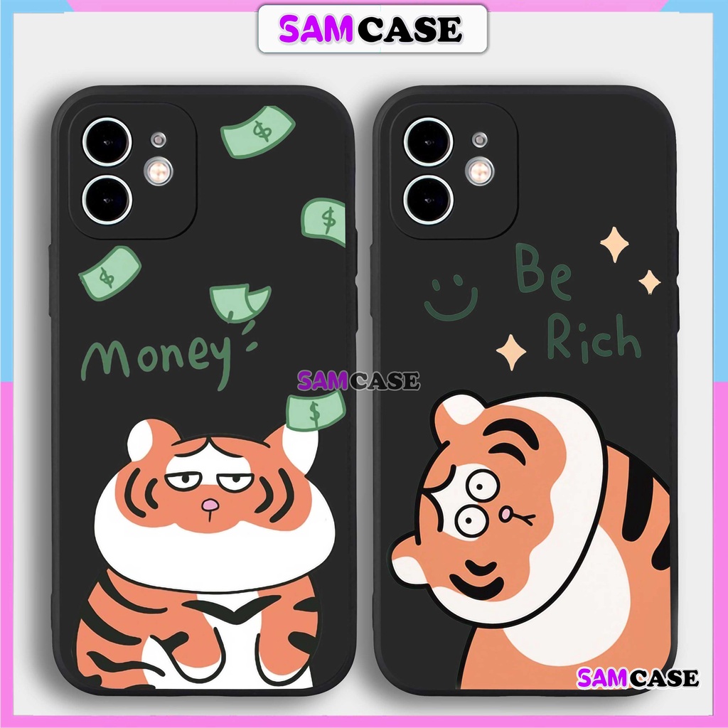 Ốp lưng iPhone 6/6s/7/8/X/Xs/XR/11/12/13/14 Pro Plus Max viền vuông chống sốc bảo vệ camera silicon mềm Hổ dễ thương