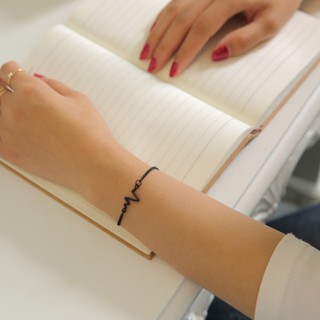 Korean Version Of Simple Electrocardiogram Lightning Bracelet Personality Design Couple Heartbeat Frequency Bracelet
