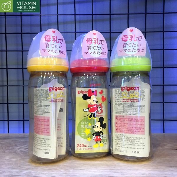 Bình Pigeon cổ đỏ mickey 240ml